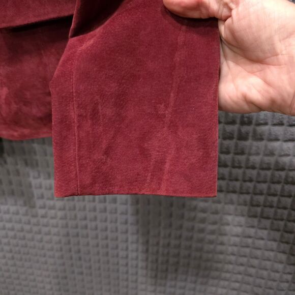 VTG Purple Leather Fringe Jacket Sm Y2K Suede Open 90s Western Glam Rock Cowpunk - Picture 7 of 16